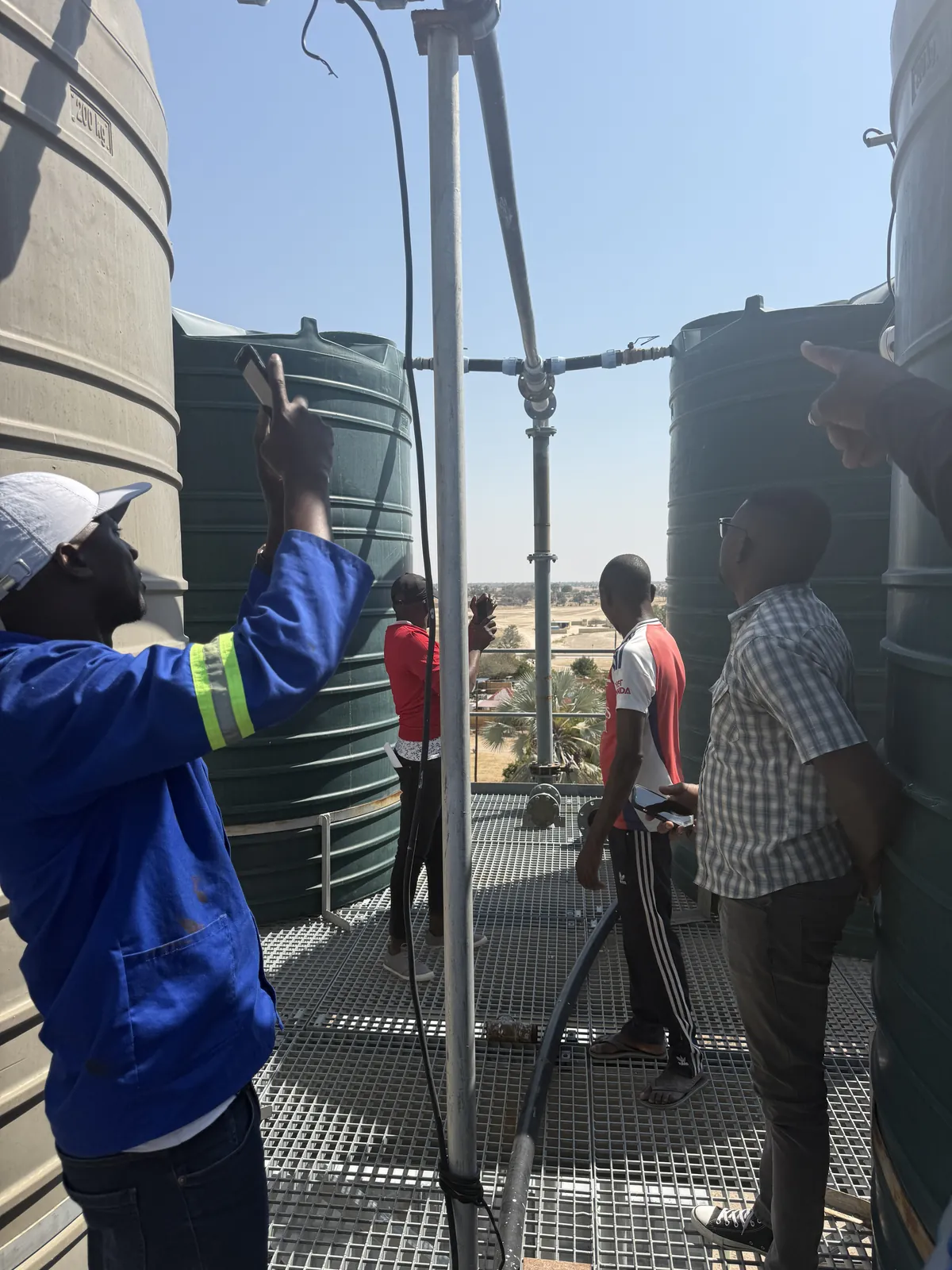 Work on tank and plant infrastructure at height