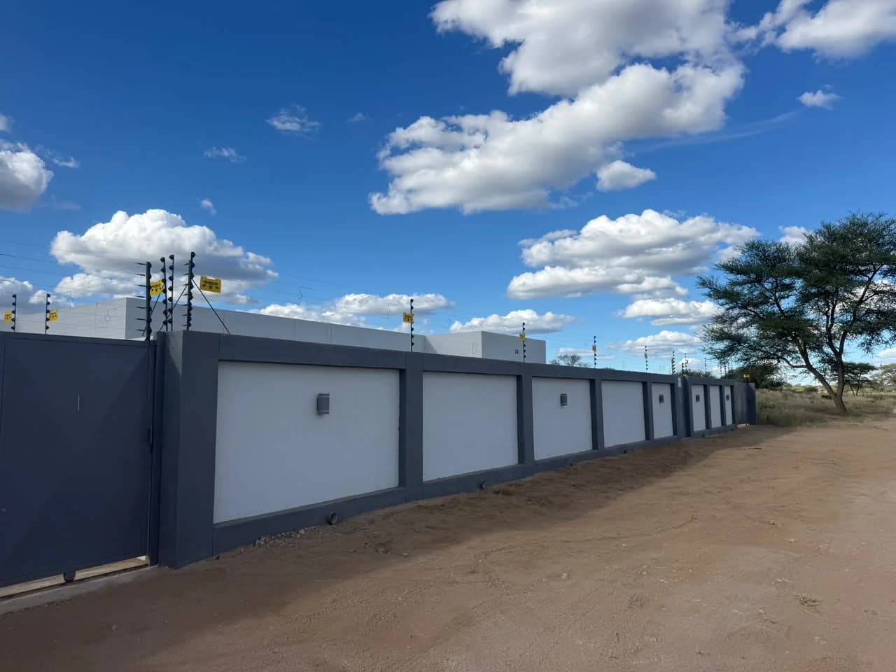 Finished precast concrete boundary wall, second view