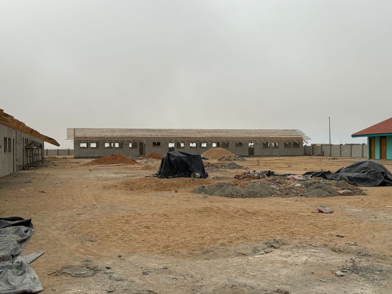 A broad view across a building work site