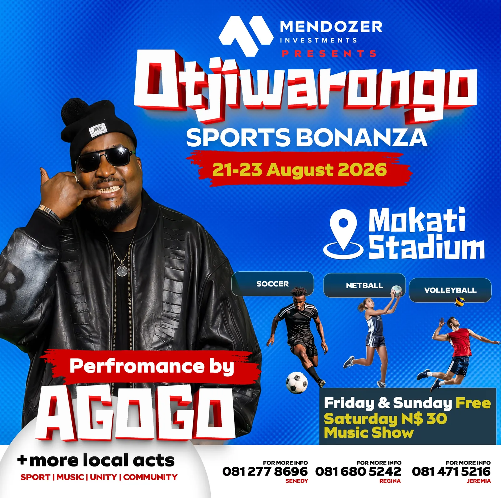Agogo poster for Otjiwarongo Sports Bonanza 2026