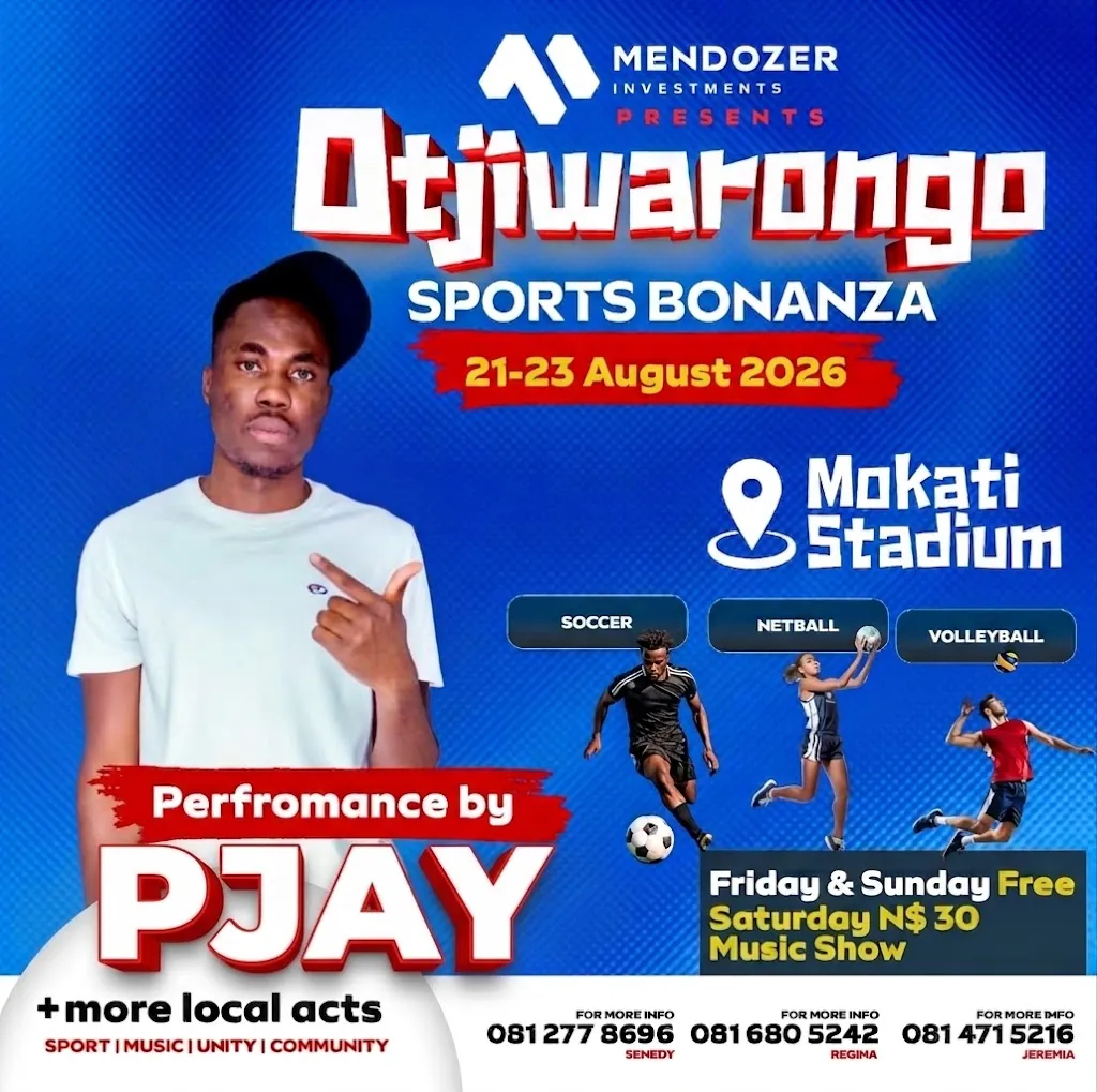 PJay poster for Otjiwarongo Sports Bonanza 2026