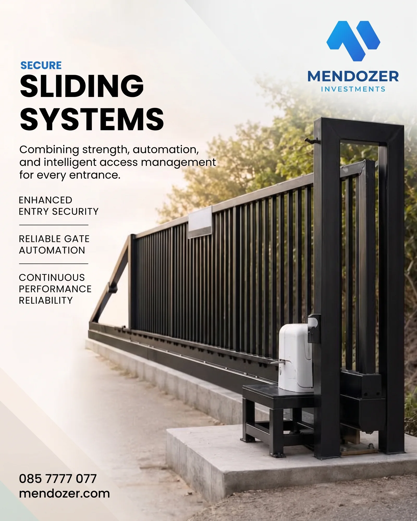 Promotional graphic for building your project with Mendozer, including the Mendozer contact block