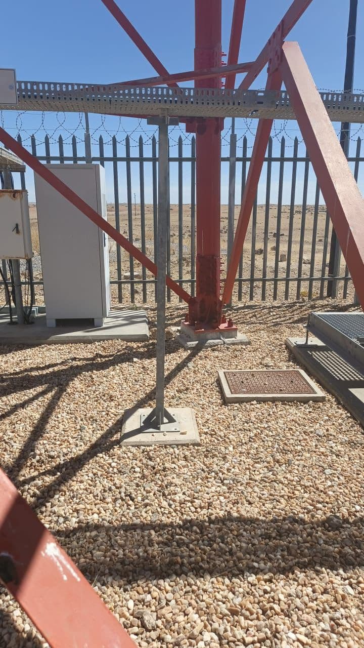 Structural base work at a communications installation